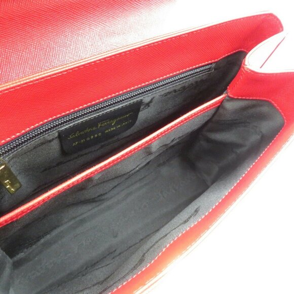 SALVATORE FERRAGAMO Red Leather Shoulder Bag - Picture 5 of 7